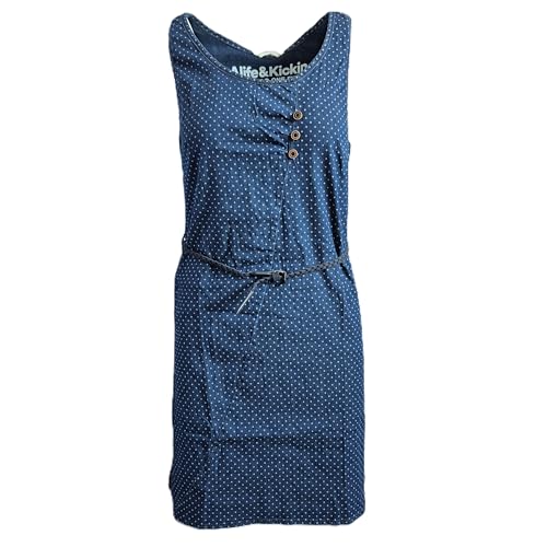 alife & kickin Kleid Damen Jerseykleid Camelia, Gepunktet, Navy Blau mit Gürtel, Ärmellos Gr. M alife & kickin Kleid Damen Jerseykleid Camelia, Gepunktet, Navy Blau mit Gürtel, Ärmellos Gr. M von alife & kickin