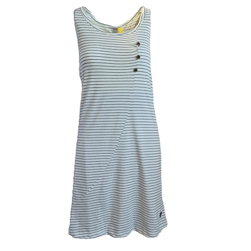alife & kickin Kleid Sommerkleid Strandkleid Damen Jerseykleid, Gestreiftes Sommerkleid mit Knöpfen, Ärmellos, Weiß-Schwarz Gr. L alife & kickin Kleid Sommerkleid Strandkleid Damen Jerseykleid, Gestreiftes Sommerkleid mit Knöpfen, Ärmellos, Weiß-Schwarz Gr. L von alife & kickin