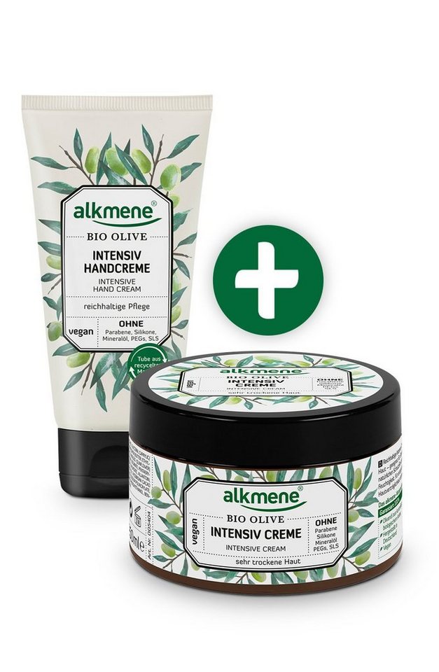 alkmene Handcreme Creme & Handcreme Bio Olive, Körpercreme & Handcreme für trockene Haut, 2-tlg. von alkmene