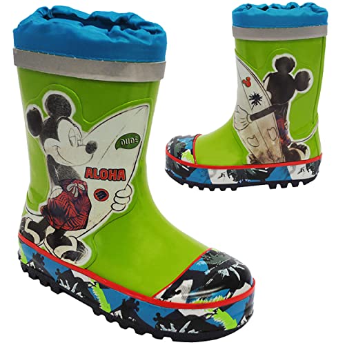 Gummistiefel - Disney Mickey Mouse - Größe 26 - Naturkautschuk - mit Reflektor & langem Nylon Schaft - für Kinder/Jungen & Mädchen - Innenfutter Baumwol.. von alles-meine.de GmbH