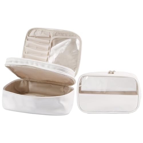 alloneslife Tragbare Make-up-Tasche, wasserdichte Kulturbeutel, 2 Stück, Make-up-Tasche, wasserdichte Kulturbeutel, Kosmetik-Aufbewahrungstasche für Damen, Mädchen, Handtasche, Reisetasche für Pflege, alloneslife Tragbare Make-up-Tasche, wasserdichte Kulturbeutel, 2 Stück, Make-up-Tasche, wasserdichte Kulturbeutel, Kosmetik-Aufbewahrungstasche für Damen, Mädchen, Handtasche, Reisetasche für Pflege, von alloneslife