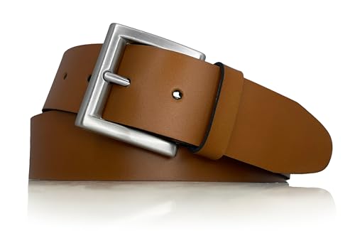 almela | Gürtel für Herren und Damen | Echtes Leder | 3,5 breit | 35 mm | Herrengürtel Damengürtel Ledergürtel Jeansgürtel | Kürzbar | Men's and women's leather belt | Hellbraun 35mm, 95 von almela