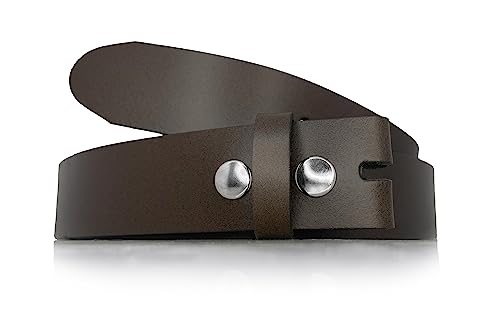 almela | Gürtel ohne schnalle | Herren und Damen | Wechselgürtel | Gürtelschnalle | 3,5 cm und 4 cm | Echtes Leder | Druckknöpfe | Belt without buckle | Braun (35mm), 100 von almela