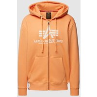 Alpha Industries Sweatjacke mit Label-Print Modell 'Basic' in Apricot, Größe M von alpha industries