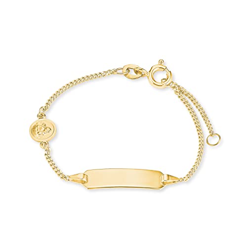 Amor Identarmband Mädchen Kinder Armschmuck, 12+2 cm, Gold, Kommt in Schmuck Geschenk Box, 2014330 von Amor