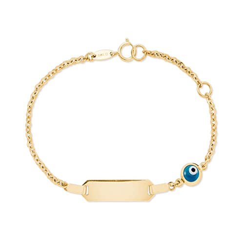 Amor Identarmband Mädchen Kinder Armschmuck, mit Glas, 12+2 cm, Blau, Kommt in Schmuck Geschenk Box, 2014331 von Amor