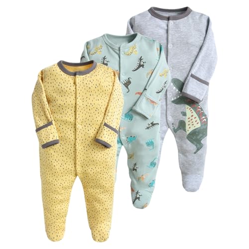 amropi Baby Mädchen Schlafstrampler 3er Pack Jungen Pyjamas Baumwolle Overalls Strampler 6-9 Monate,Stil37 amropi Baby Mädchen Schlafstrampler 3er Pack Jungen Pyjamas Baumwolle Overalls Strampler 6-9 Monate,Stil37 von amropi