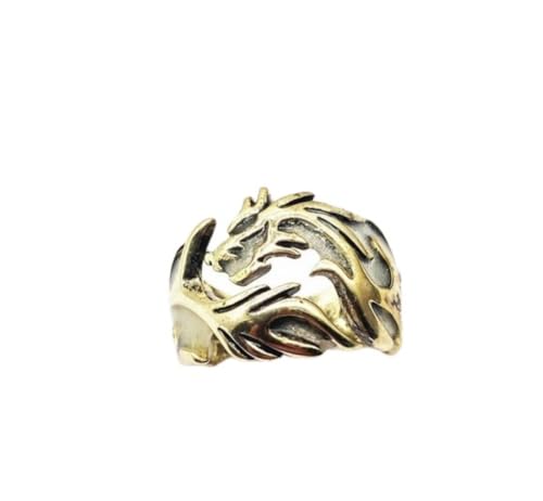 anso Leuchtender Ring, leuchtet im Dunkeln, Schmuck, Ringe, verstellbarer Drachen-Fingerring, Einheitsgröße/Einstellbar, Messing von anso