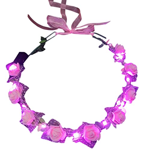 Haarreif für Hochzeit, Party, Braut, leuchtendes Haarband mit verstellbarem Band für Mädchen, Karneval, Haar-Accessoires, Kleinkind, Blume, Stirnband, leuchtende Blumenkronen für Frauen, Blumenkronen von antianzhizhuang