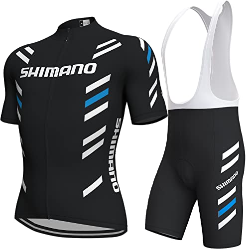 assocauicy Herren Fahrradtrikot Set,Atmungsaktives Schnell Trocknendes Radtrikot Mit 4d Gel Gepolsterten Shorts von assocauicy