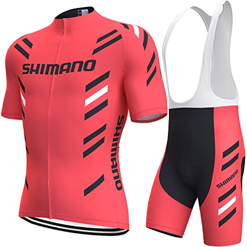 assocauicy Herren Fahrradtrikot Set,Atmungsaktives Schnell Trocknendes Radtrikot Mit 4d Gel Gepolsterten Shorts von assocauicy