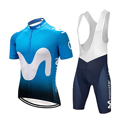 assocauicy Herren Kurzarm Fahrrad Trikot Set,Atmungsaktiv Schnell Trocknend Radtrikot Mit 4d Gel Gepolsterten Shorts Fahrradbekleidung Set FüR MTB von assocauicy