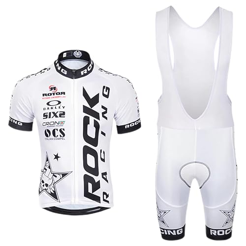 assocauicy Herren Kurzarm Fahrrad Trikot Set,Atmungsaktiv Schnell Trocknend Radtrikot Mit 4d Gel Gepolsterten Shorts Fahrradbekleidung Set FüR MTB von assocauicy