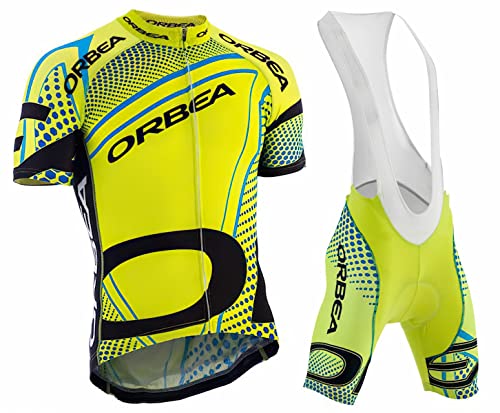 assocauicy Herren Kurzarm Fahrrad Trikot Set,Atmungsaktiv Schnell Trocknend Radtrikot Mit 4d Gel Gepolsterten Shorts Fahrradbekleidung Set FüR MTB von assocauicy