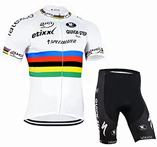 assocauicy Herren Kurzarm Fahrrad Trikot Set,Atmungsaktiv Schnell Trocknend Radtrikot Mit 4d Gel Gepolsterten Shorts Fahrradbekleidung Set FüR MTB von assocauicy