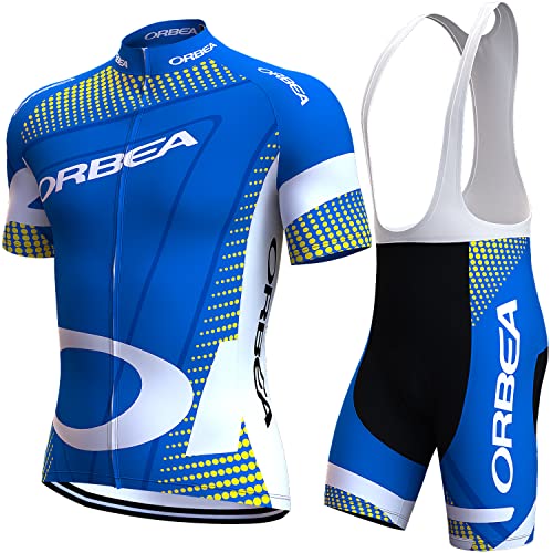 assocauicy Herren Kurzarm Fahrrad Trikot Set,Atmungsaktiv Schnell Trocknend Radtrikot Mit 4d Gel Gepolsterten Shorts Fahrradbekleidung Set FüR MTB von assocauicy