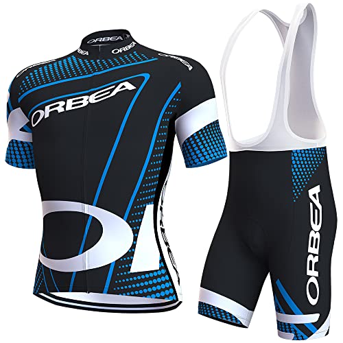 assocauicy Herren Kurzarm Fahrrad Trikot Set,Atmungsaktiv Schnell Trocknend Radtrikot Mit 4d Gel Gepolsterten Shorts Fahrradbekleidung Set von assocauicy