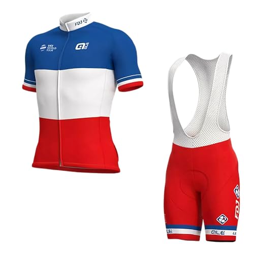 assocauicy Herren Kurzarm Fahrrad Trikot Set,Atmungsaktiv Schnell Trocknend Radtrikot Mit 4d Gel Gepolsterten Shorts Fahrradbekleidung Set von assocauicy