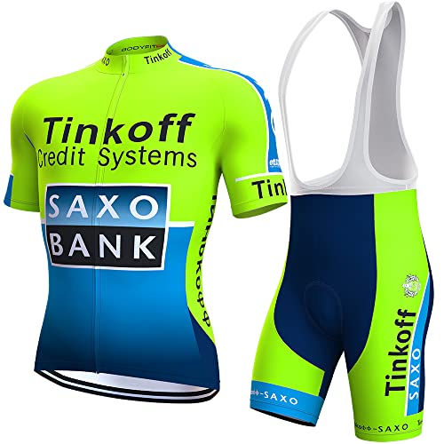 assocauicy Herren Kurzarm Fahrrad Trikot Set,Atmungsaktiv Schnell Trocknend Radtrikot Mit 4d Gel Gepolsterten Shorts Fahrradbekleidung Set von assocauicy