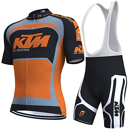 assocauicy Herren Kurzarm Fahrrad Trikot Set,Atmungsaktiv Schnell Trocknend Radtrikot Mit 4d Gel Gepolsterten Shorts Fahrradbekleidung Set von assocauicy