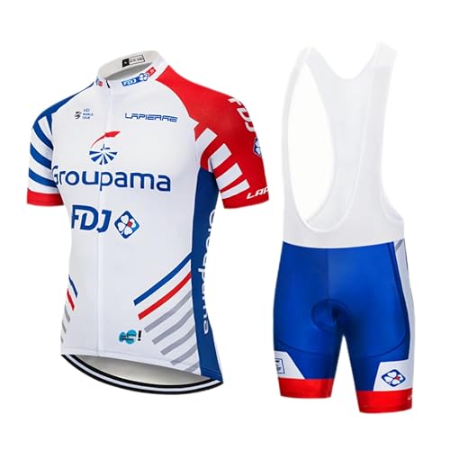 assocauicy Herren Kurzarm Fahrrad Trikot Set,Atmungsaktiv Schnell Trocknend Radtrikot Mit 4d Gel Gepolsterten Shorts Fahrradbekleidung Set von assocauicy