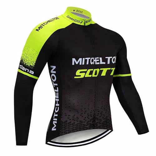 assocauicy Radtrikot Herren Langarm Winter,Fahrrad Trikots Windschutz Mit Fleece Atmungsaktiv Und Schnell Trocken mit Taschen von assocauicy