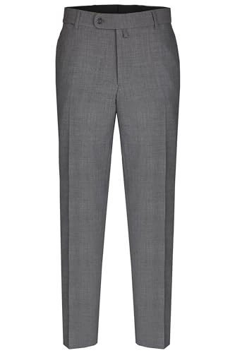 aubi: Herren Sommer Businesshose Anzughose Cool Finish Flat Front Modell 26, Farbe:grau (54), Größe:54 von aubi: