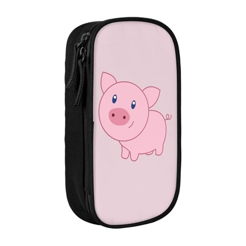 Federmäppchen mit niedlichem Schwein, großes Fassungsvermögen, Stifttasche, Make-up-Tasche für Mädchen, Jungen, Erwachsene, Schule, Büro und Reisen, Schwarz , Einheitsgröße, Schulranzen von avlyn