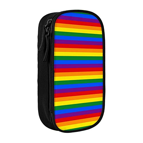 avlyn Federmäppchen mit Regenbogen-Muster, großes Fassungsvermögen, Stifttasche, Make-up-Tasche für Mädchen, Jungen, Erwachsene, Schule, Büro und Reisen, Schwarz , Einheitsgröße, Schulranzen von avlyn