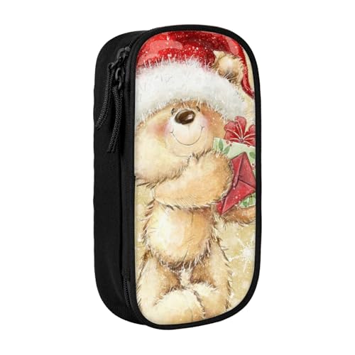 avlyn Federmäppchen mit Weihnachtsmannmütze, großes Fassungsvermögen, Federmäppchen, Make-up-Tasche für Mädchen, Jungen, Erwachsene, Schule, Büro und Reisen, Schwarz , Einheitsgröße, Schulranzen von avlyn