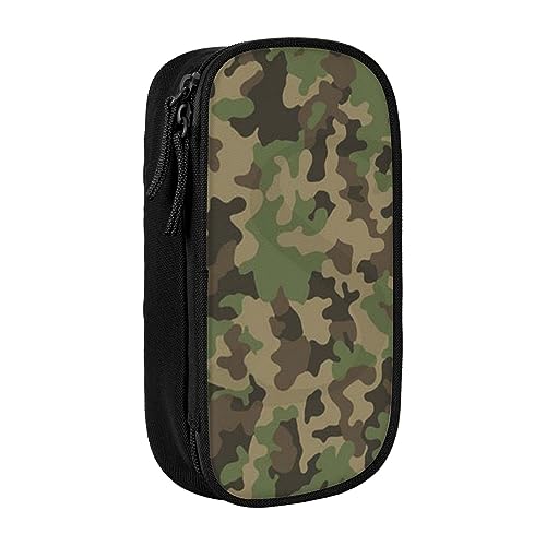 avlyn Federmäppchen mit großem Fassungsvermögen, grünes Camouflage-Federmäppchen, Make-up-Tasche für Mädchen, Jungen, Erwachsene, Schule, Büro und Reisen, Schwarz , Einheitsgröße, Schulranzen von avlyn