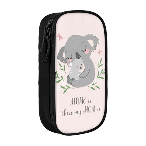 avlyn Federmäppchen mit niedlichem Koala-Mom-Design, großes Fassungsvermögen, Stifttasche, Make-up-Tasche für Mädchen, Jungen, Erwachsene, Schule, Büro und Reisen, Schwarz , Einheitsgröße, Schulranzen von avlyn