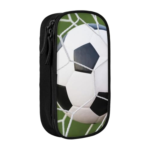 avlyn Fußball-Federmäppchen, großes Fassungsvermögen, Stifttasche, Make-up-Tasche für Mädchen, Jungen, Erwachsene, Schule, Büro und Reisen, Schwarz , Einheitsgröße, Schulranzen von avlyn