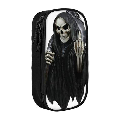 avlyn Grim-Reaper Federmäppchen, großes Fassungsvermögen, Stifttasche, Make-up-Tasche für Mädchen, Jungen, Erwachsene, Schule, Büro und Reisen, Schwarz , Einheitsgröße, Schulranzen von avlyn