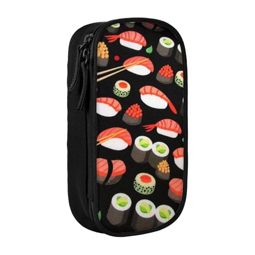 avlyn Japanisches Sushi-Garnelen-Federmäppchen, großes Fassungsvermögen, Stifttasche, Make-up-Tasche für Mädchen, Jungen, Erwachsene, Schule, Büro und Reisen, Schwarz , Einheitsgröße, Schulranzen von avlyn