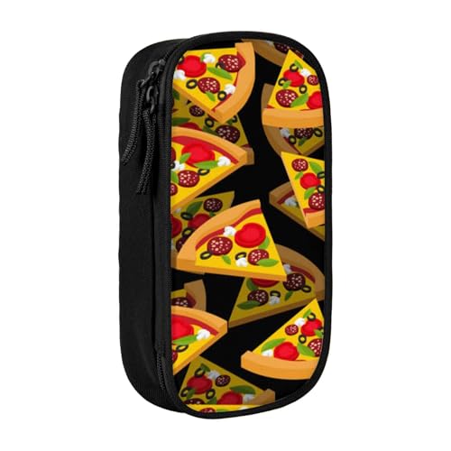 avlyn Pizza-3D-Federmäppchen, großes Fassungsvermögen, Stifttasche, Make-up-Tasche für Mädchen, Jungen, Erwachsene, Schule, Büro und Reisen, Schwarz , Einheitsgröße, Schulranzen von avlyn