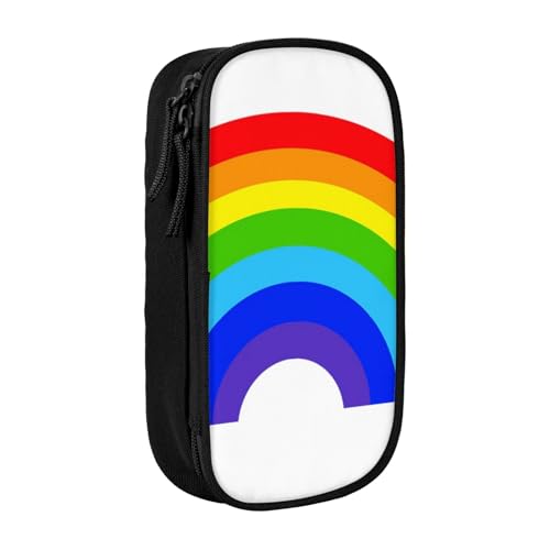 avlyn Regenbogen-Federmäppchen, großes Fassungsvermögen, Stifttasche, Make-up-Tasche für Mädchen, Jungen, Erwachsene, Schule, Büro und Reisen, Schwarz , Einheitsgröße, Schulranzen von avlyn