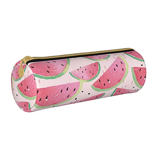 avlyn Rundes Federmäppchen mit Wimpernlippen, Leder-Federtasche, Stifttasche, Make-up-Tasche für Damen, Herren, Schule, Büro und Reisen, Wassermelone Frische Frucht, Einheitsgröße, Schulranzen von avlyn