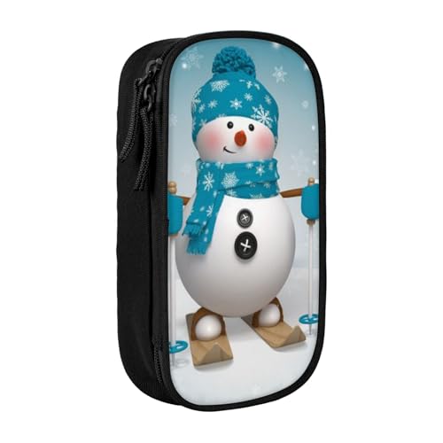 avlyn Schönes Federmäppchen mit weihnachtlichem Cartoon-Motiv, Schneemann, Schneeflocke, großes Fassungsvermögen, Stifttasche, Make-up-Tasche für Mädchen, Jungen, Erwachsene, Schule, Büro und Reisen, von avlyn