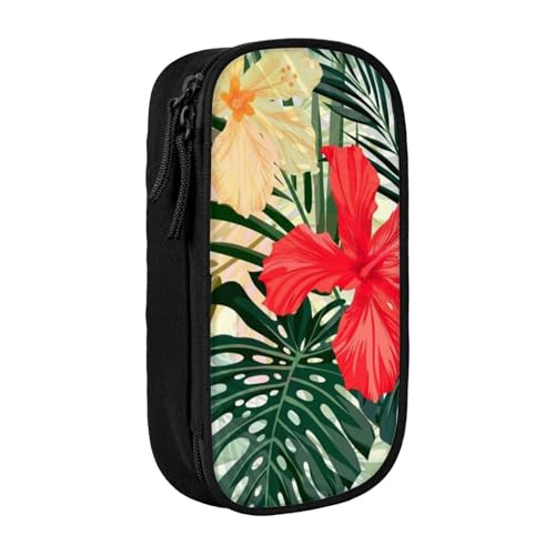 avlyn Sommer-Federmäppchen im Hawaii-Stil, großes Fassungsvermögen, Stifttasche, Make-up-Tasche für Mädchen, Jungen, Erwachsene, Schule, Büro und Reisen, Schwarz , Einheitsgröße, Schulranzen von avlyn