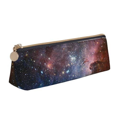 avlyn Universum Milky Way Galaxy Triangle Federmäppchen Leder Federmäppchen Stifttasche Stifttasche Make-up-Tasche für Damen Herren Schule Büro und Reisen, Universe Milky Way Galaxy, Einheitsgröße, von avlyn