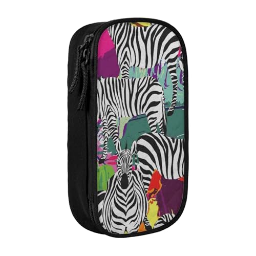 avlyn Zebra Federmäppchen, große Kapazität, Federmäppchen, Stifttasche, Make-up-Tasche für Mädchen, Jungen, Erwachsene, Schule, Büro und Reisen, Schwarz , Einheitsgröße, Schulranzen von avlyn