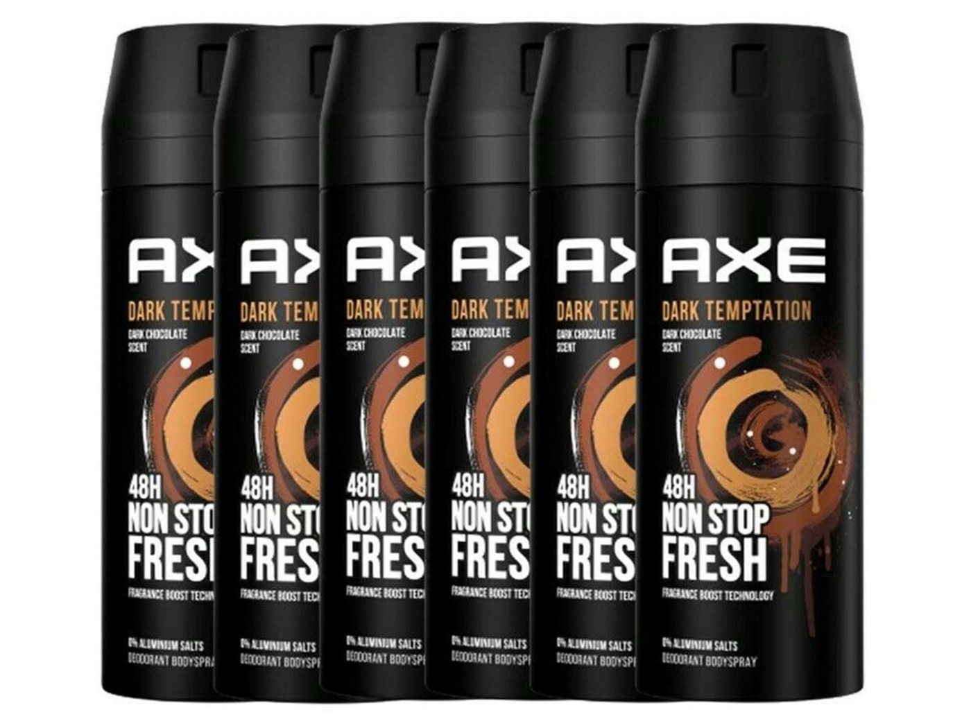 axe Deo-Set Deo Dark Temptation 6x 150ml Deospray Deodorant Bodyspray Herren von axe