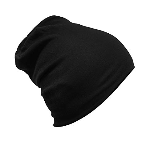 axy Kinder Slouch Beanie Long Mütze 1-5 Jahre alt Jungen Mädchen Kleinkind Unisex Unifarbe KIMU1 (Schwarz) von axy