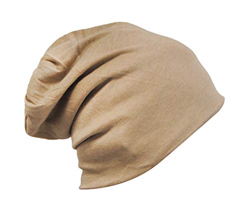 axy Slouch Beanie Long Mütze für Herren und Damen Unisex Longbeanie Hat leicht weich Unifarbe HEMU1 (07 Beige) von axy