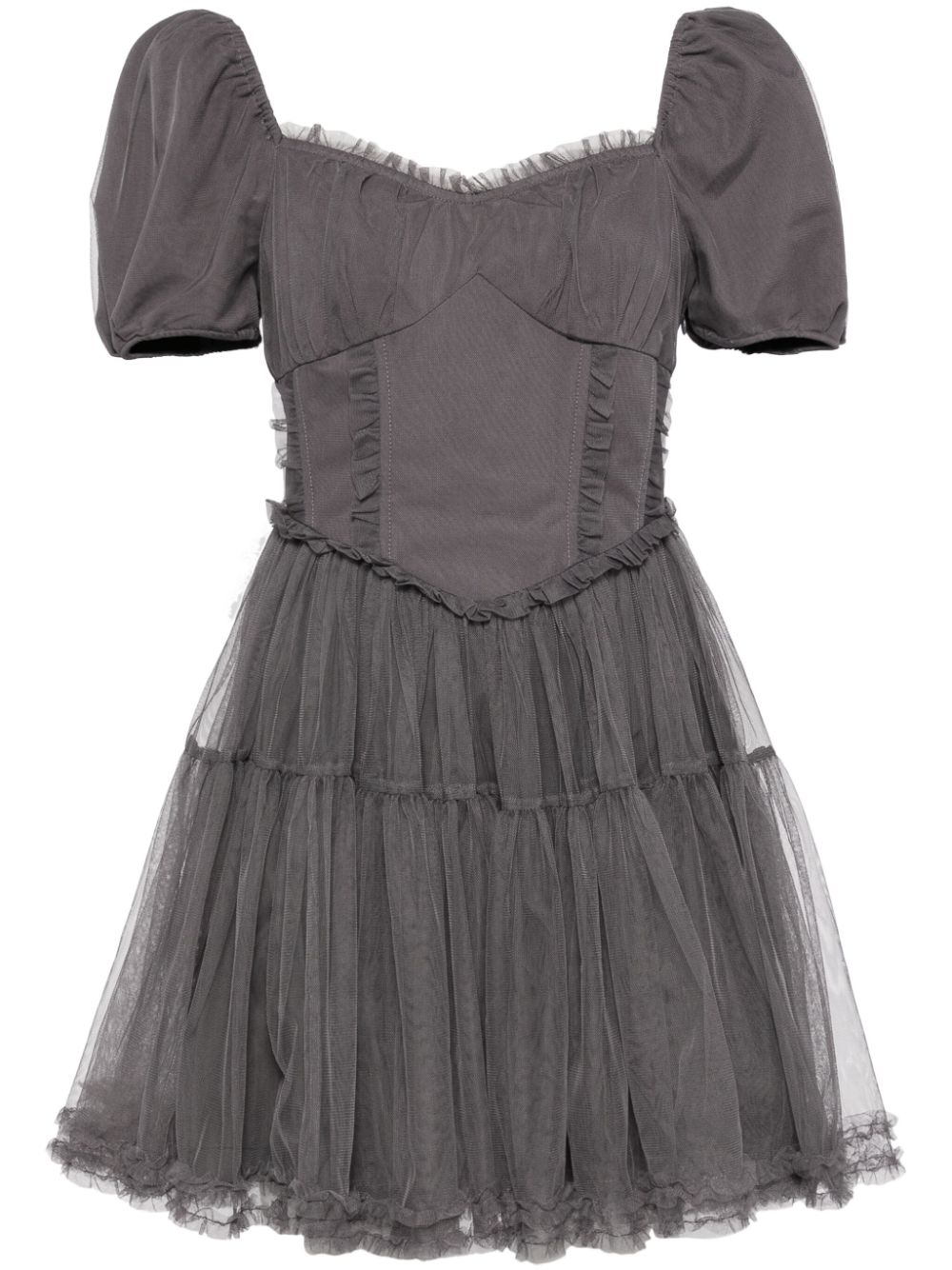 b+ab Minikleid mit Rüschen - Grau von b+ab