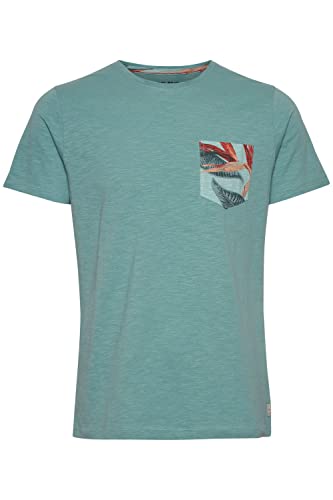 Blend BHTrop Herren T-Shirt Kurzarm Shirt Basic Print mit Rundhalsausschnitt, Größe:XL, Farbe:Mineral Blue (164712) von b BLEND