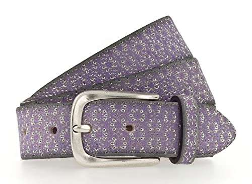 B.Belt Tessa Gold Ledergürtel W80 Purple/Silver Metallic von b.belt