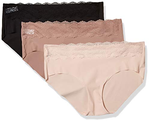 b.tempt'd Damen b Bare Hipster Panty 3 Pack Hipsterhöschen, Rosenrauch, Geweih, Nacht, L von b.tempt'd