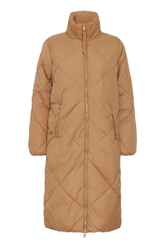 byoung Lange Winter Jacke Warm Gefütterter Puffer Mantel Stepp Jacket ohne Kapuze BYBOMINA COAT 2, Farben:Braun, Größe:40 von b.young